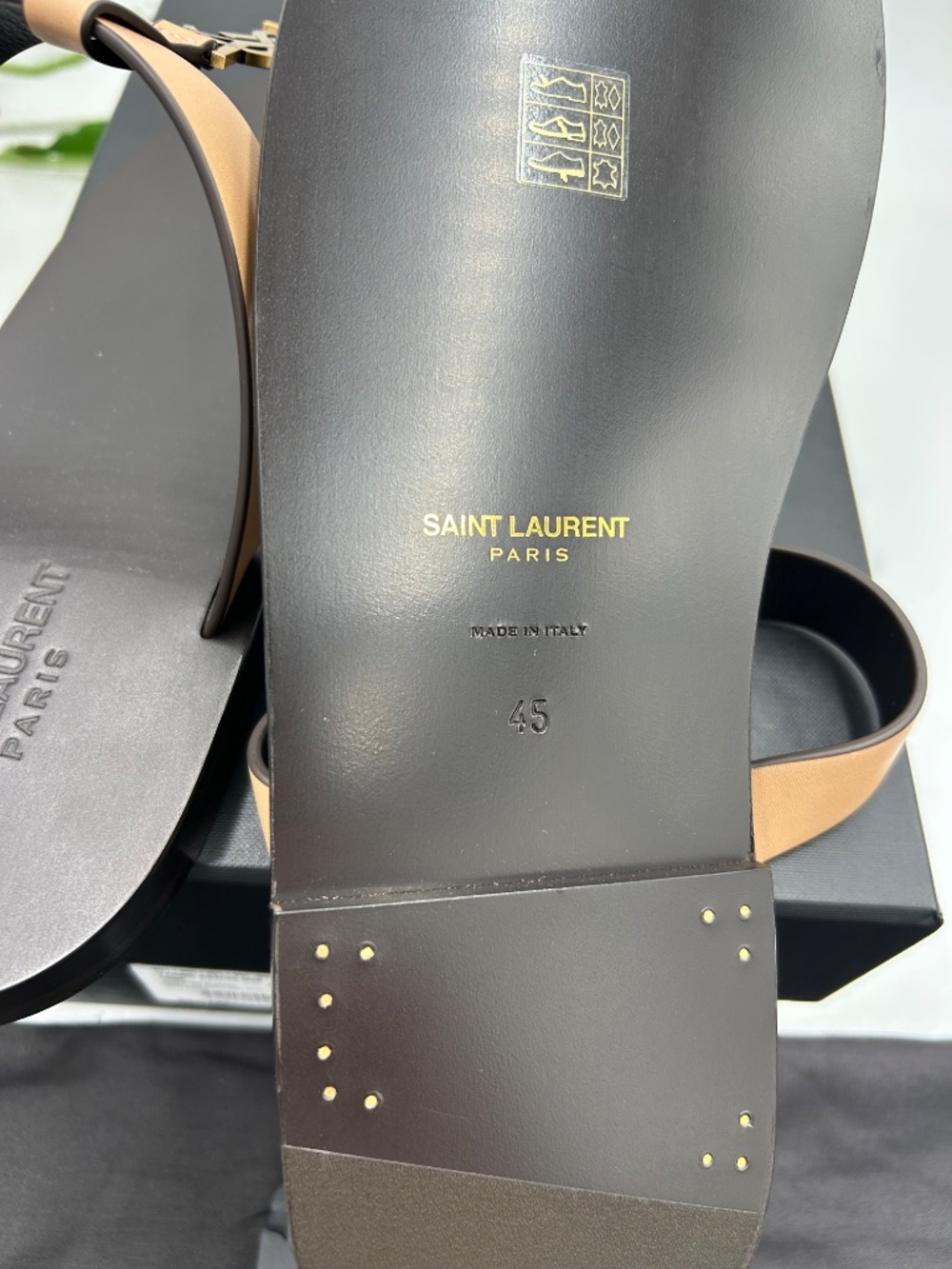 Men’s Saint Laurent Cassandre Leather Sandals . Size 45/12 US. - Picture 7 of 9